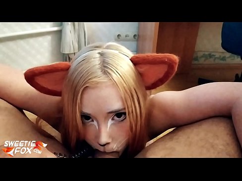 ❤️ Ka horomia e Kitsune te tiihi me te cum ki tona waha Pono pakeke i a matou